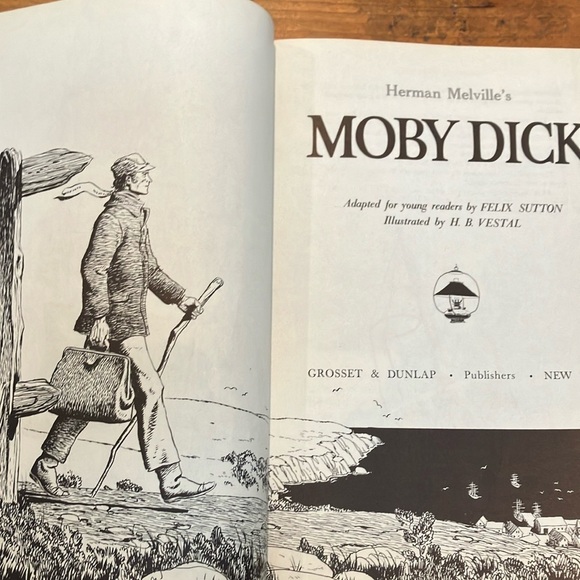 Moby Dick Illustrated Hardcover Book by Herman Melville vintage 1956 edition - Picture 2 of 16